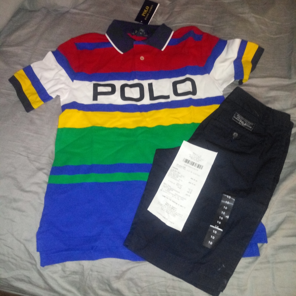 Size 10-12 boys Polo Outfit - Picture 1 of 2